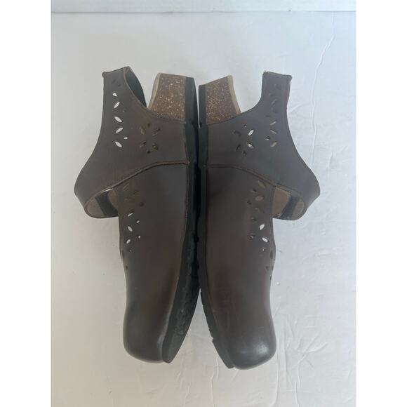Aetrex Cheryl Brown Leather Slingback Mary-Jane Comfort Arch Support Clogs 8.5 - Picture 5 of 12